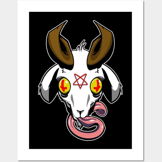 Satanic Goat Head Wall Art by GodsBurden